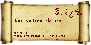 Baumgartner Áron névjegykártya